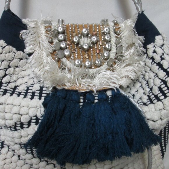 Steve Madden crochet shoulder backpack purse satchel Studded convertible large - Picture 3 of 11